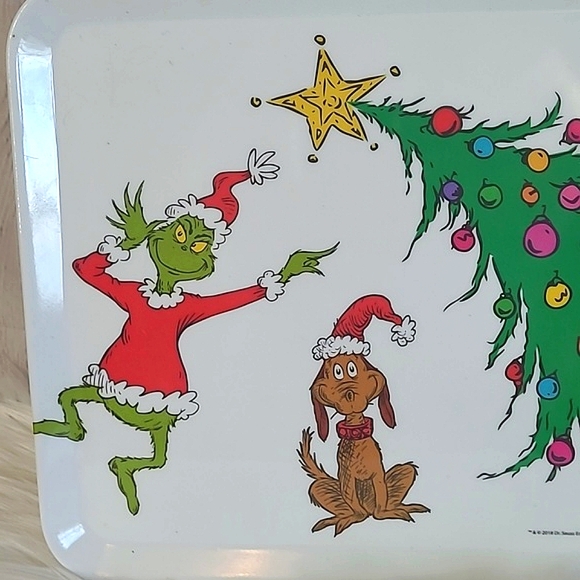 2018 The Grinch Who Stole Christmas Bistro Plastic Serving Platter Collectible - Picture 4 of 14